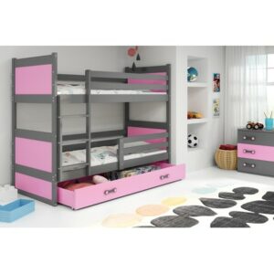 Dětská patrová postel RICO 160x80 cm Ružové Šedá BMS