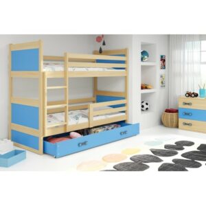 Dětská patrová postel RICO 200x90 cm Modrá Borovice BMS