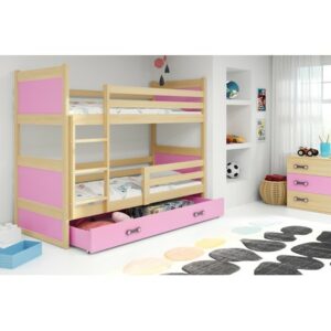 Dětská patrová postel RICO 200x90 cm Ružové Borovice BMS