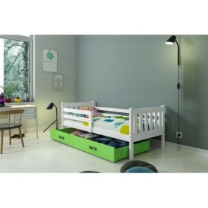 Dětská postel CARINO 190x80 cm Bílá Zelená BMS