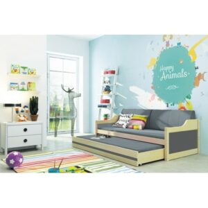 Dětská postel nebo gauč s výsuvnou postelí DAVID 190x80 cm Bílá Borovice BMS