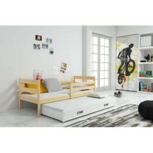 Dětská postel s výsuvnou postelí ERYK 200x90 cm Bílá Borovice BMS