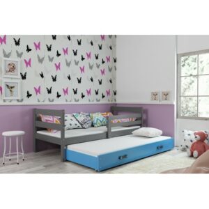 Dětská postel s výsuvnou postelí ERYK 200x90 cm Modrá Šedá BMS