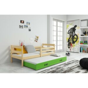 Dětská postel s výsuvnou postelí ERYK 200x90 cm Zelená Borovice BMS