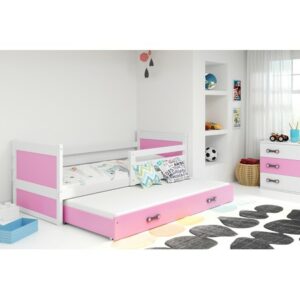 Dětská postel s výsuvnou postelí RICO 190x80 cm Ružové Bílá BMS