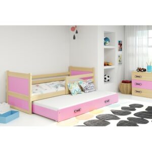 Dětská postel s výsuvnou postelí RICO 190x80 cm Ružové Borovice BMS