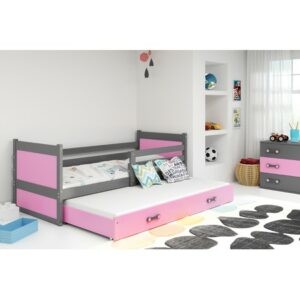 Dětská postel s výsuvnou postelí RICO 190x80 cm Ružové Šedá BMS