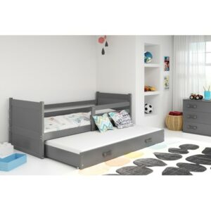 Dětská postel s výsuvnou postelí RICO 200x90 cm Šedá Šedá BMS