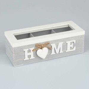 Dřevěná krabička na čaj Dakls Home With Heart Dakls