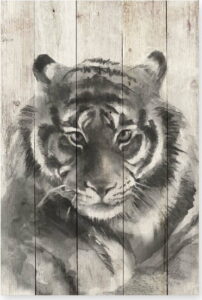 Dřevěná nástěnná dekorativní cedule Surdic Watercolor Tiger