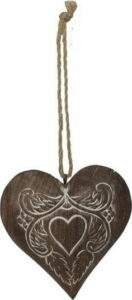 Dřevěná závěsná dekorace ve tvaru srdce Antic Line Julie Antic Line
