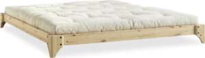 Dvoulůžková postel z borovicového dřeva s matrací Karup Design Elan Comfort Mat Natural Clear/Natural