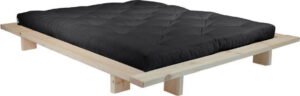 Dvoulůžková postel z borovicového dřeva s matrací Karup Design Japan Comfort Mat Raw/Black