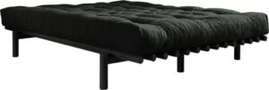 Dvoulůžková postel z borovicového dřeva s matrací Karup Design Pace Comfort Mat Black/Black