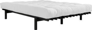 Dvoulůžková postel z borovicového dřeva s matrací Karup Design Pace Double Latex Black/Natural