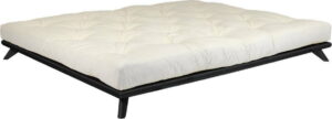 Dvoulůžková postel z borovicového dřeva s matrací Karup Design Senza Comfort Mat Black/Natural