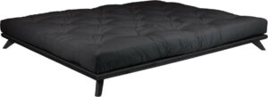 Dvoulůžková postel z borovicového dřeva s matrací Karup Design Senza Double Latex Black/Black