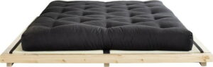 Dvoulůžková postel z borovicového dřeva s matrací a tatami Karup Design Dock Comfort Mat Natural Clear/Black