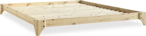 Dvoulůžková postel z borovicového dřeva s matrací a tatami Karup Design Elan Double Latex Natural Clear/Black