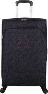 Fialové zavazadlo na 4 kolečkách Lulucastagnette Teddy Bear
