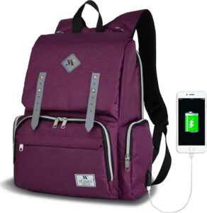 Fialový batoh pro maminky s USB portem My Valice MOTHER STAR Baby Care Backpack Myvalice