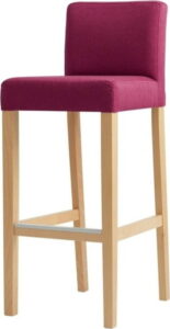 Fuchsiově růžová barová židle s přírodními nohami Custom Form Wilton Custom Form