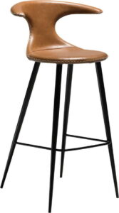 Hnědá barová židle s koženkovým sedákem DAN-FORM Denmark Flair ​​​​​DAN-FORM Denmark