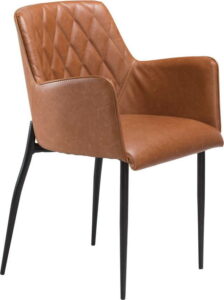 Hnědá jídelní židle z eko kůže s područkami DAN–FORM Denmark Rombo Faux ​​​​​DAN-FORM Denmark