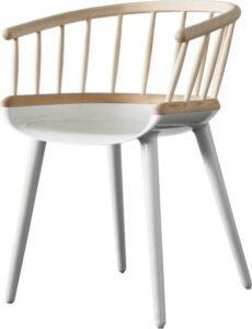 Hnědo-bílá jídelní židle s opěrkou z jasanového dřeva Magis Cyborg Magis