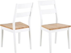 Hnědo-bílá jídelní židle z kaučukového a dubového dřeva Actona Derri Actona
