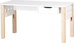 Hnědo-bílý psací stůl z březového dřeva s nastavitelnou výškou Flexa Flexa