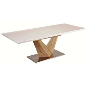 Jídelní stůl rozkládací ALARAS sonoma/bílá 140(200)x85 cm SIGNAL