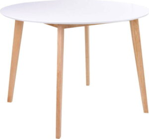 Jídelní stůl s kulatou bílou deskou loomi.design Vojens loomi.design