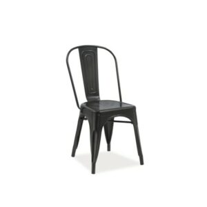 Kovová jídelní židle LOFT černá matná SIGNAL