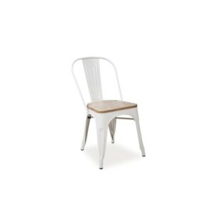 Kovová jídelní židle LOFT sedátko ořech/bílá SIGNAL
