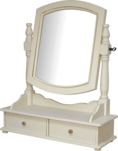 Krémové stolní zrcadlo z topolového dřeva Livin Hill Rimini Livin Hill