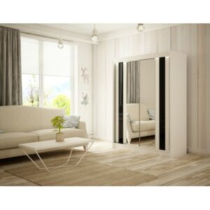 Kvalitní Šatní Skříň Como 120 Vanilka Bílý mat Furniture