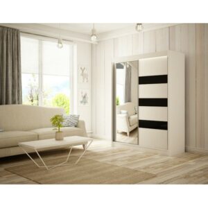 Kvalitní Šatní Skříň Lotse 150 Bílý Mat Vanilka Furniture
