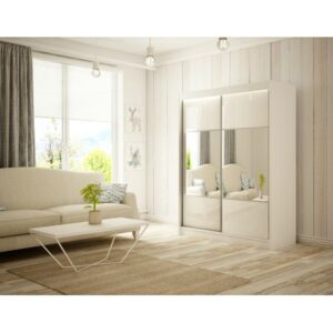 Kvalitní Šatní Skříň Rico 200 Vanilka Bílý mat Furniture
