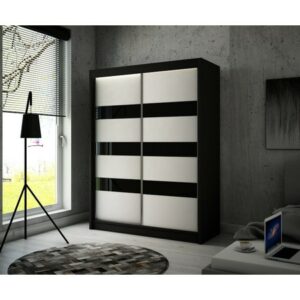 Kvalitní Šatní Skříň Solit 120 Černý Mat/ Bílý Mat Furniture