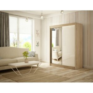 Kvalitní Šatní Skříň Velis 120 Bílá Dub Sonoma Furniture