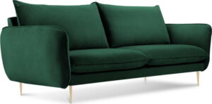 Lahvově zelená pohovka se sametovým potahem Cosmopolitan Design Florence Cosmopolitan design