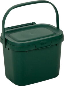Lahvově zelený víceúčelový plastový kuchyňský kbelík s víkem Addis