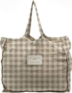 Látková taška Linen Couture Linen Bag Grey Vichy Linen Couture
