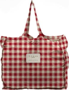 Látková taška Linen Couture Linen Bag Red Vichy Linen Couture