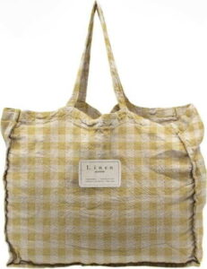 Látková taška Linen Couture Linen Bag Yellow Vichy Linen Couture