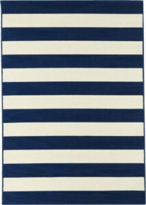 Modro-bílý venkovní koberec Floorita Stripes