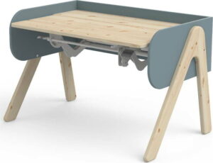 Modro-hnědý psací stůl z borovicového dřeva s nastavitelnou výškou Flexa Woody Flexa