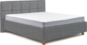 Modrošedá dvoulůžková postel s úložným prostorem ProSpánek Karme