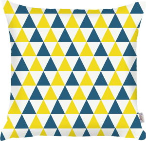 Modrožlutý povlak na polštář Apolena Triangles